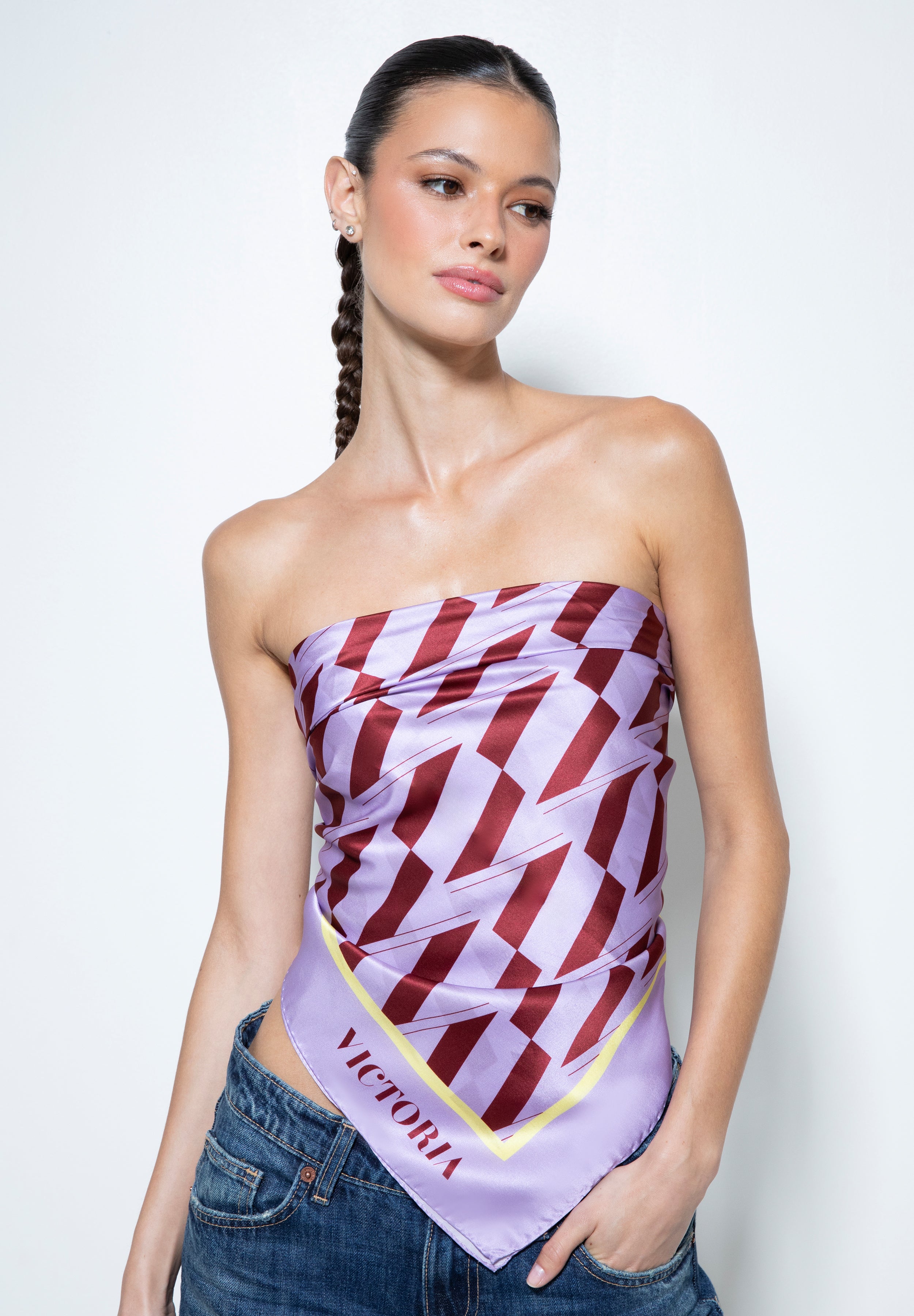 PAÑUELO MALVA BURDEOS