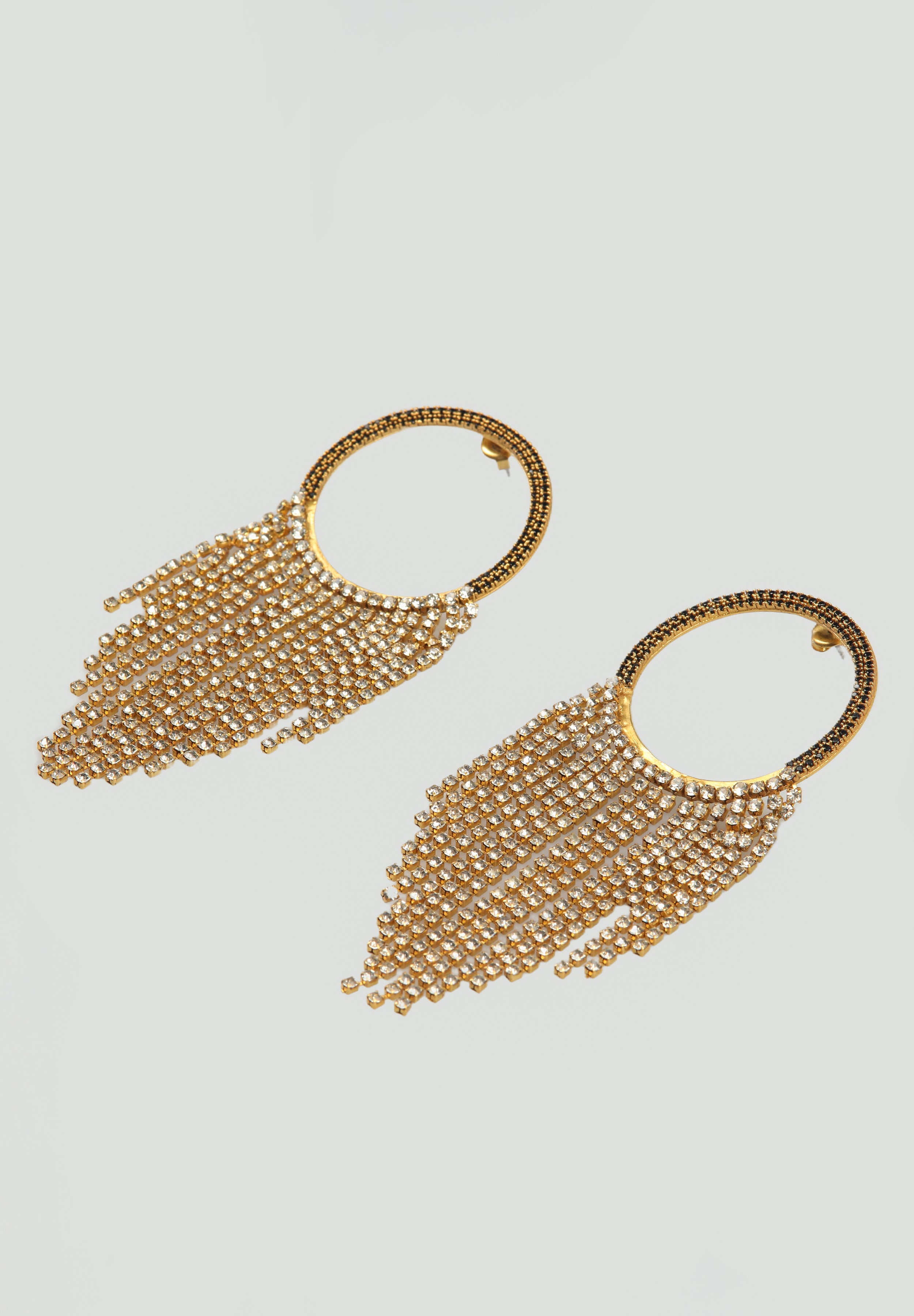 PENDIENTES AROS FLECOS CRISTAL