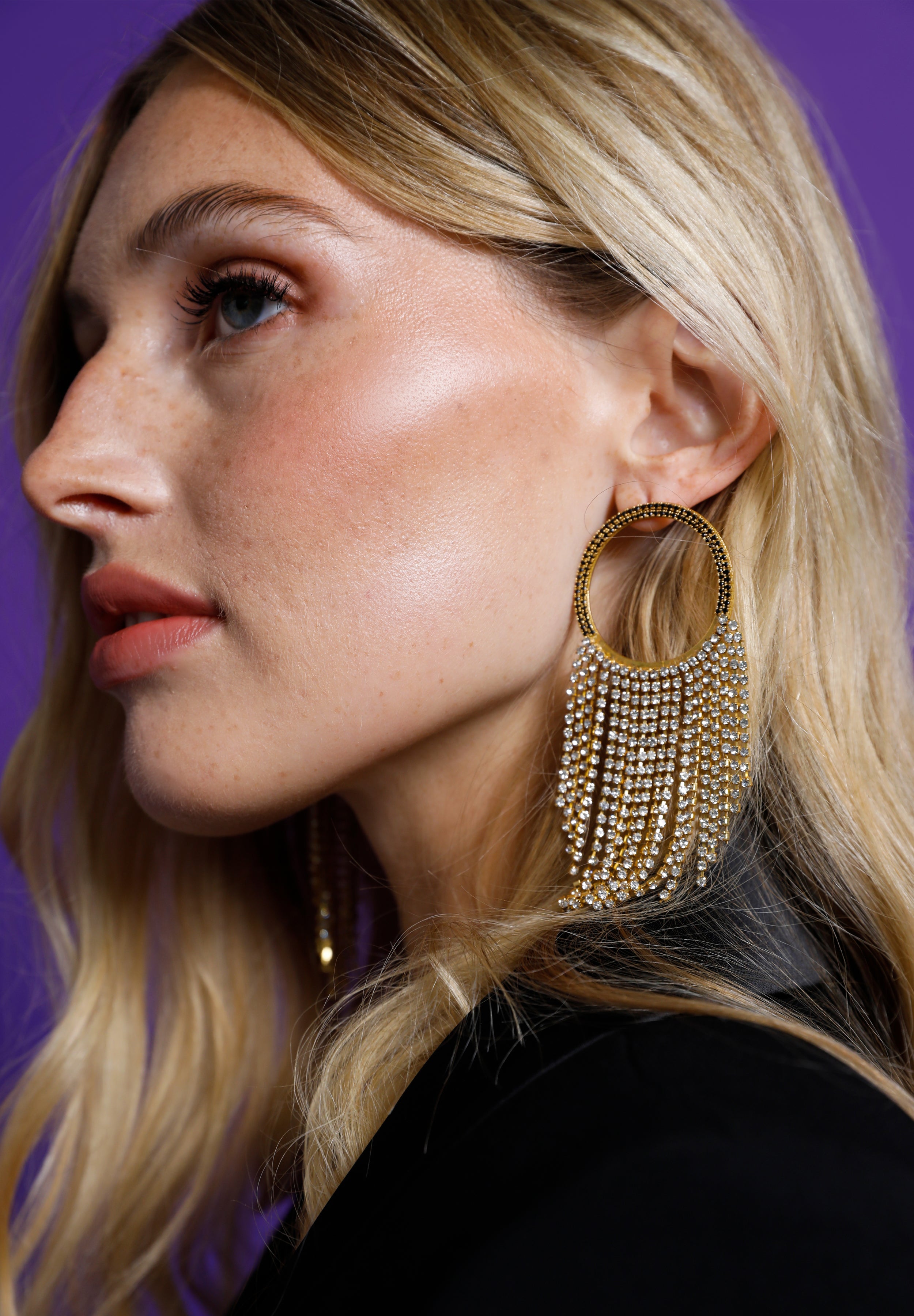 PENDIENTES AROS FLECOS CRISTAL