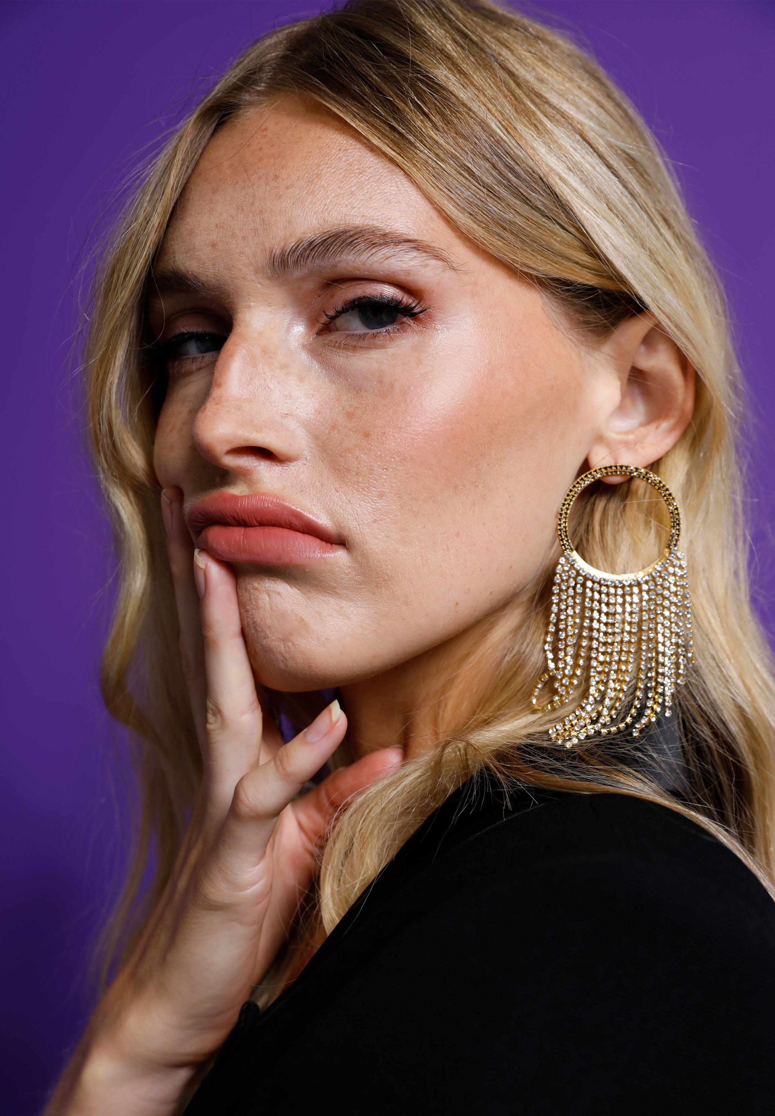 PENDIENTES AROS FLECOS CRISTAL