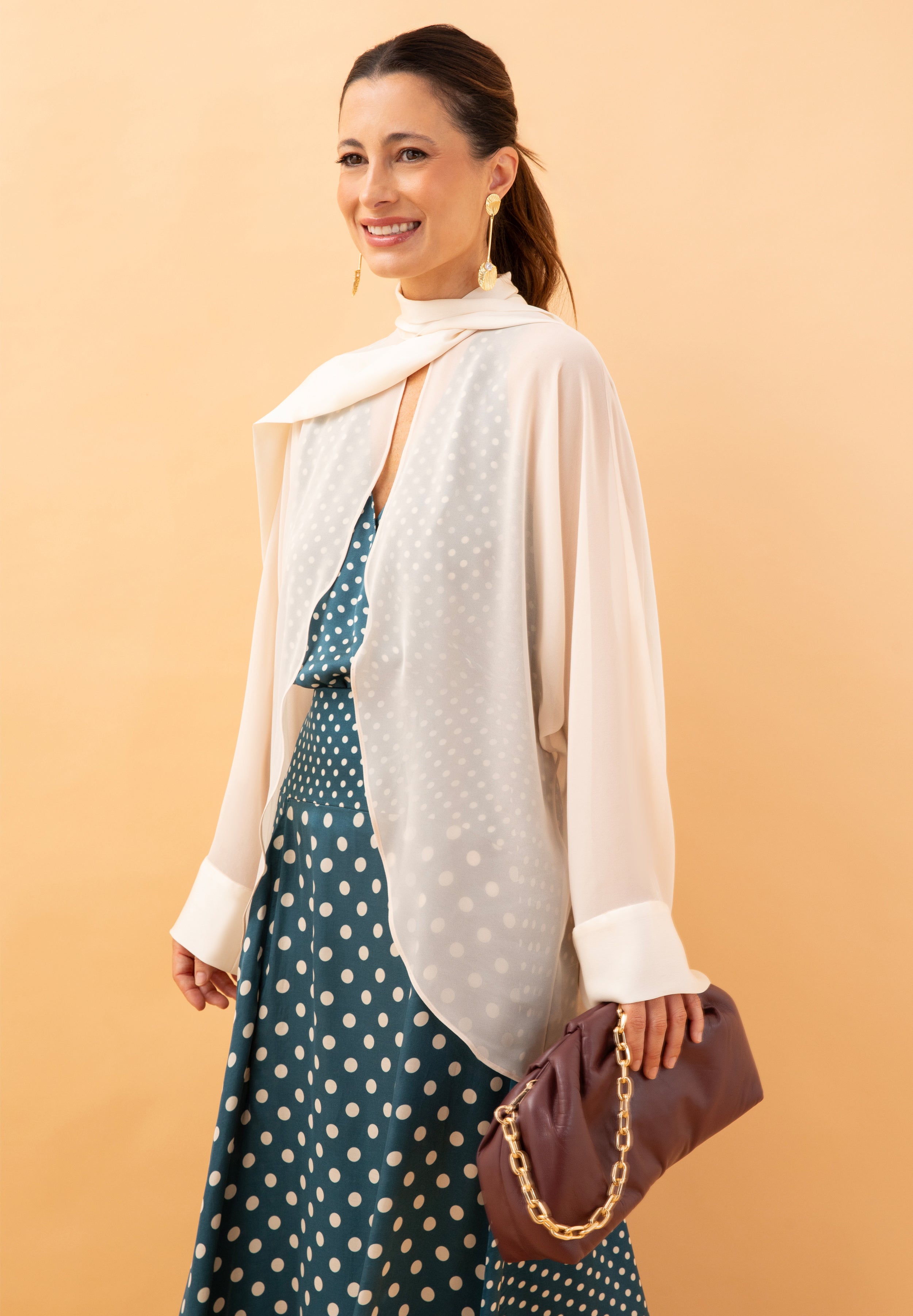 POMPOM BAG MEDIA LUNA BURGUNDY