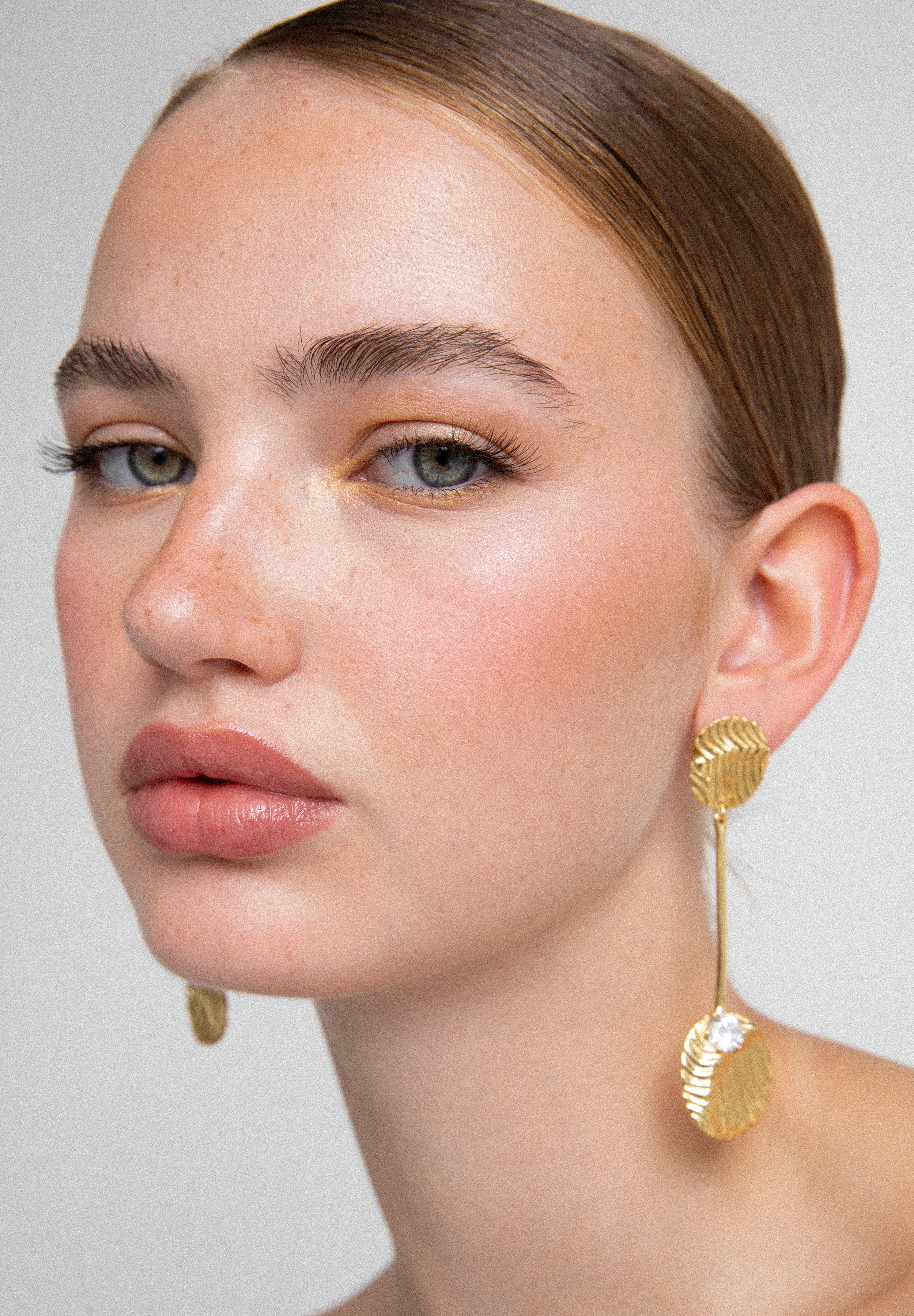 PENDIENTES DORADO CRISTAL
