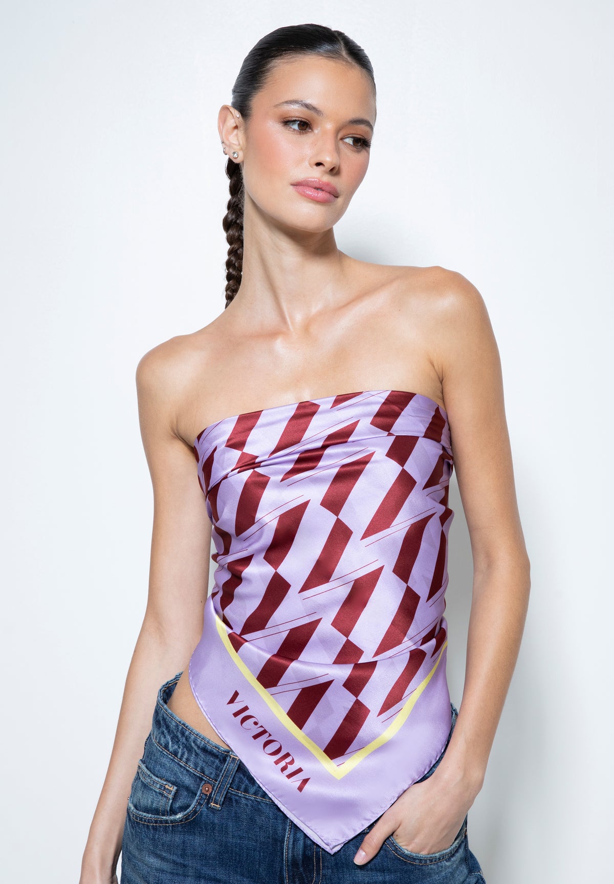 PAÑUELO MALVA BURDEOS