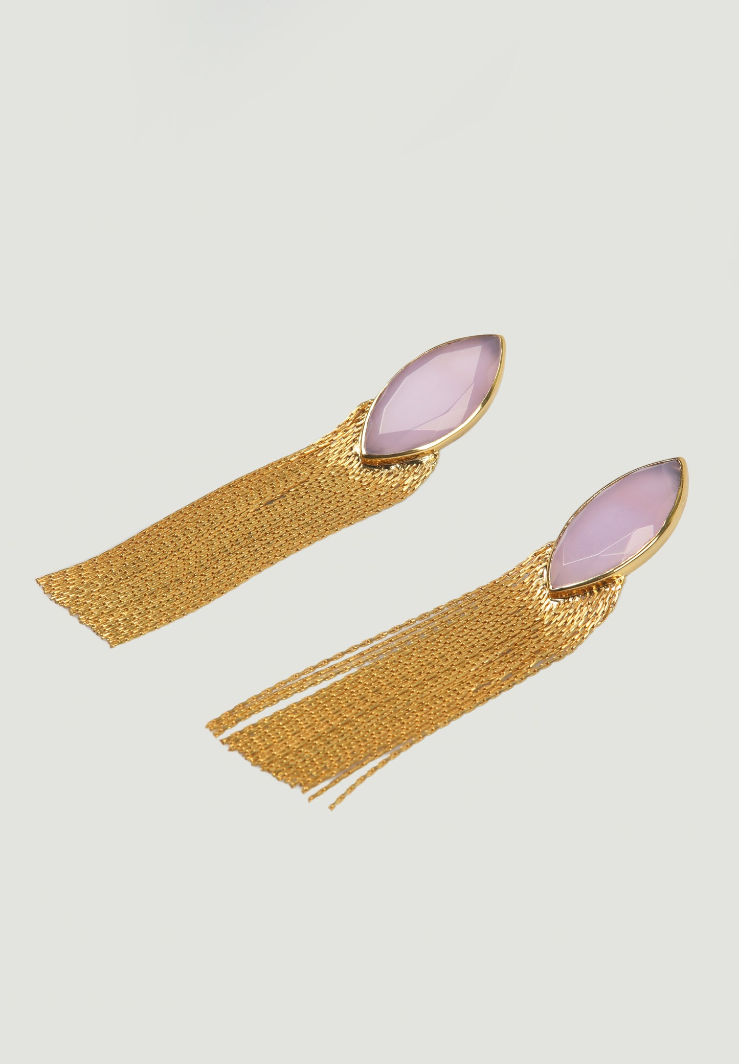 PENDIENTES PIEDRA MALVA FLECOS
