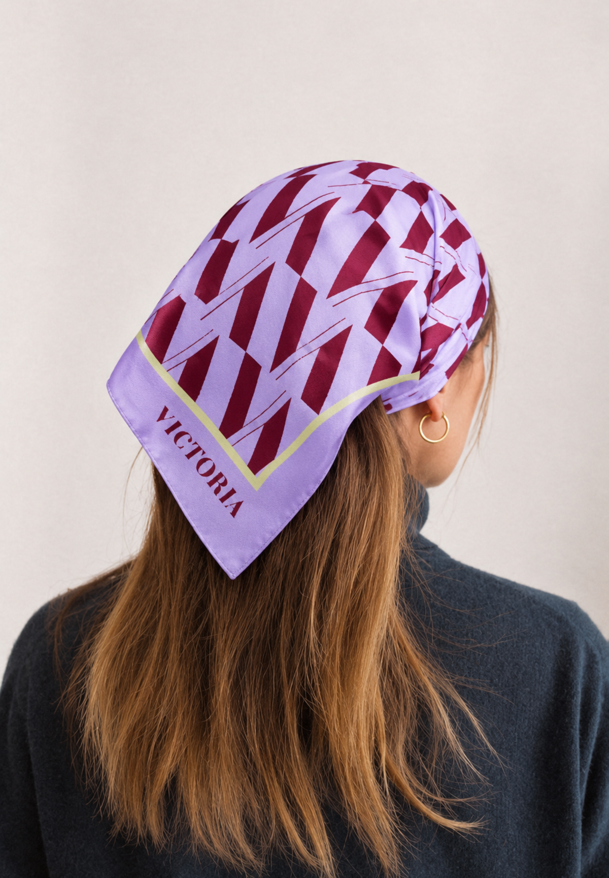 PAÑUELO MALVA BURDEOS
