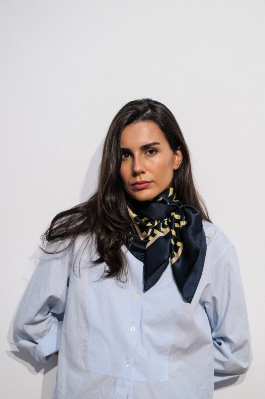 BLUE YELLOW LOGO SCARF