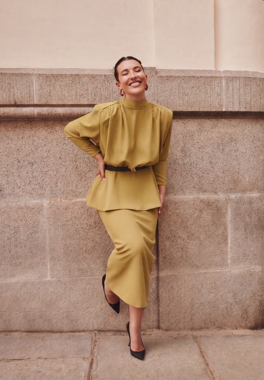 CARMEN OLIVE SKIRT