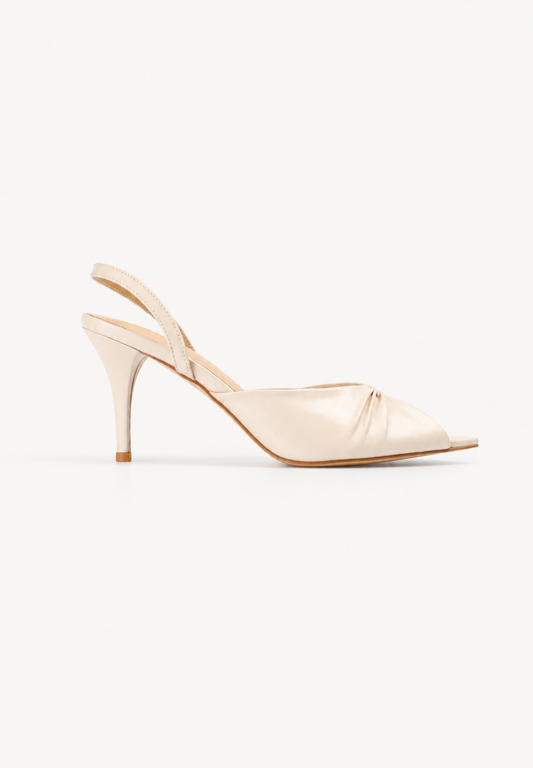 SANDALIA PLIEGUES IVORY