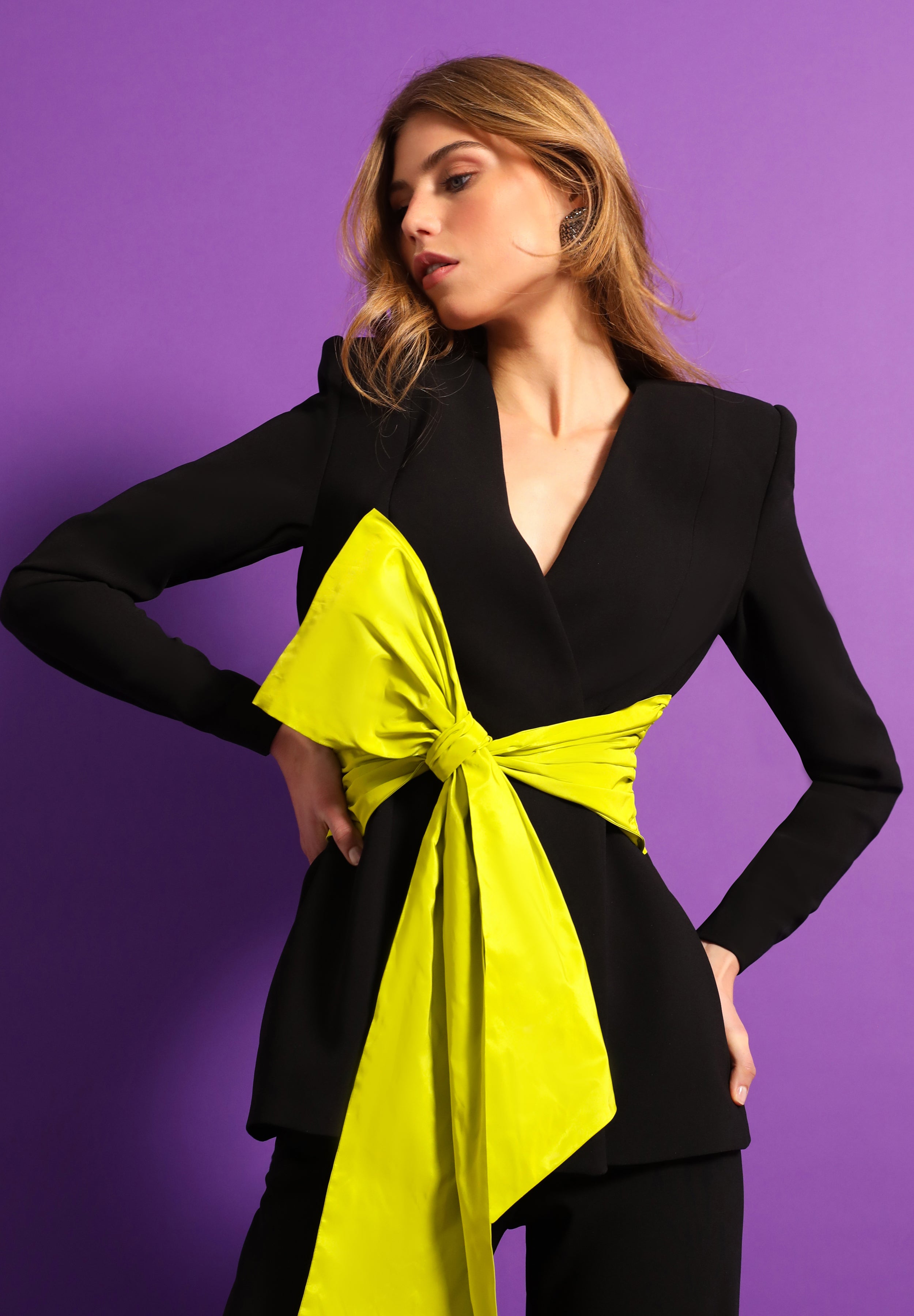 YANIL BLACK AND LIME JACKET