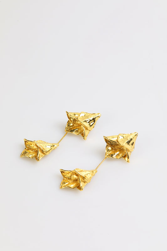 PENDIENTES TULIPA DORADOS
