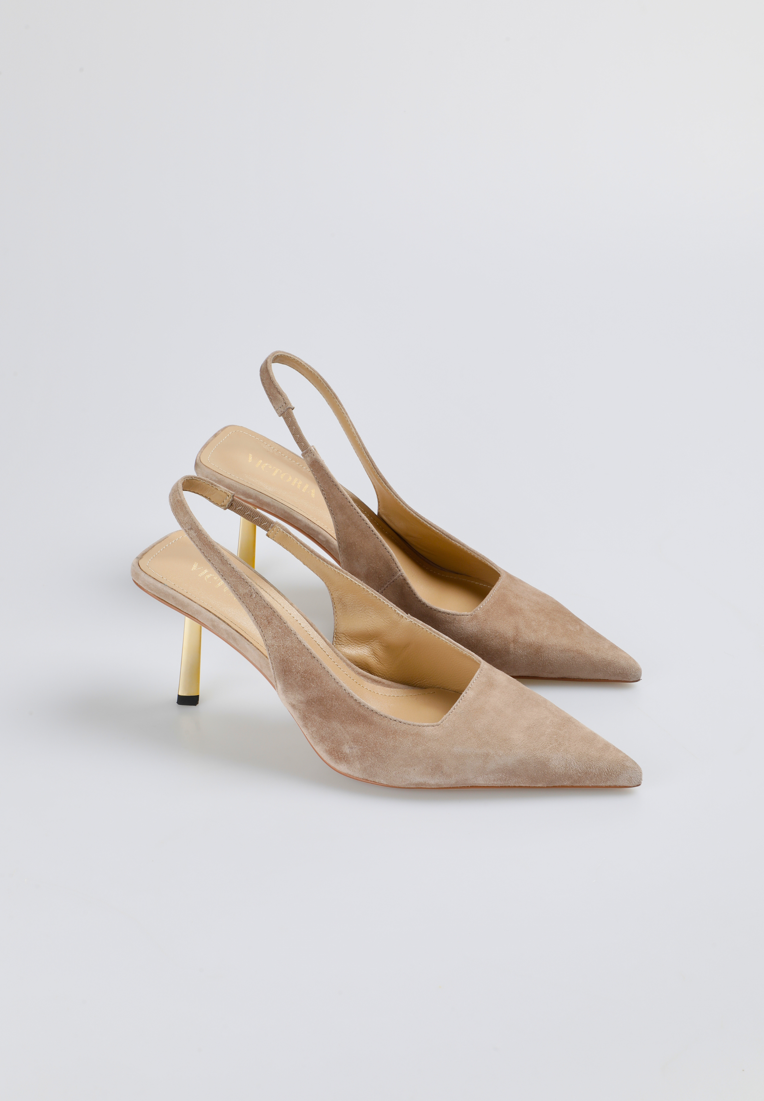 ZAPATO DESTALONADO ANTE TACON METALICO GOLD