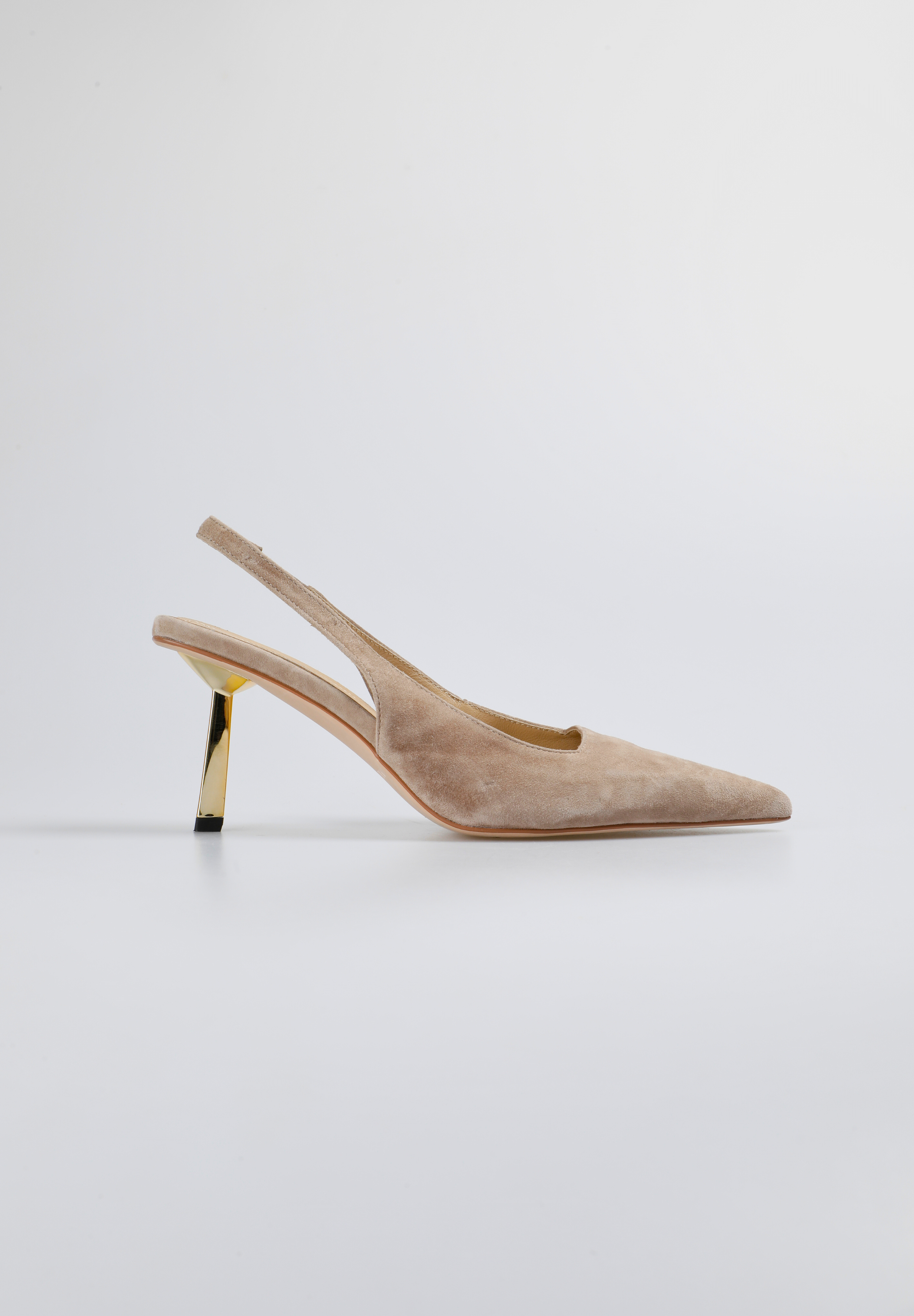 ZAPATO DESTALONADO ANTE TACON METALICO GOLD