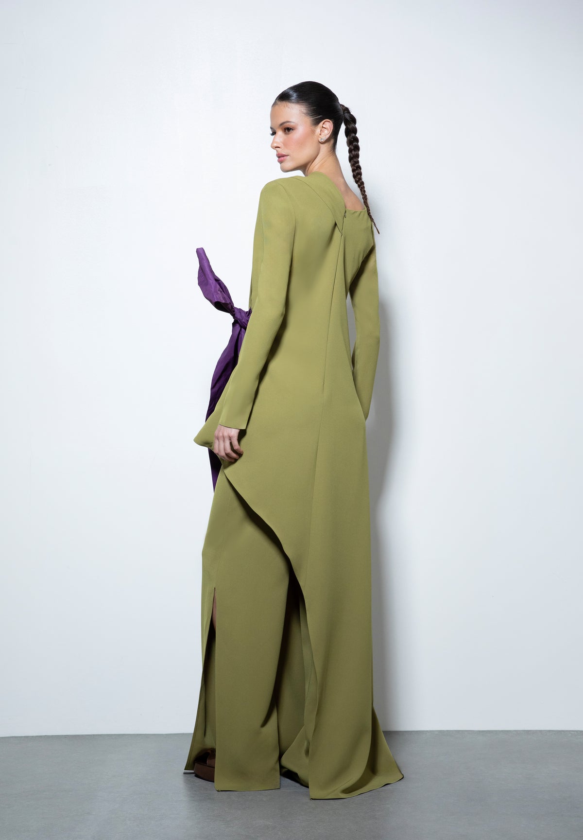 TIZIANO KAFTAN OLIVA Y BERENJENA