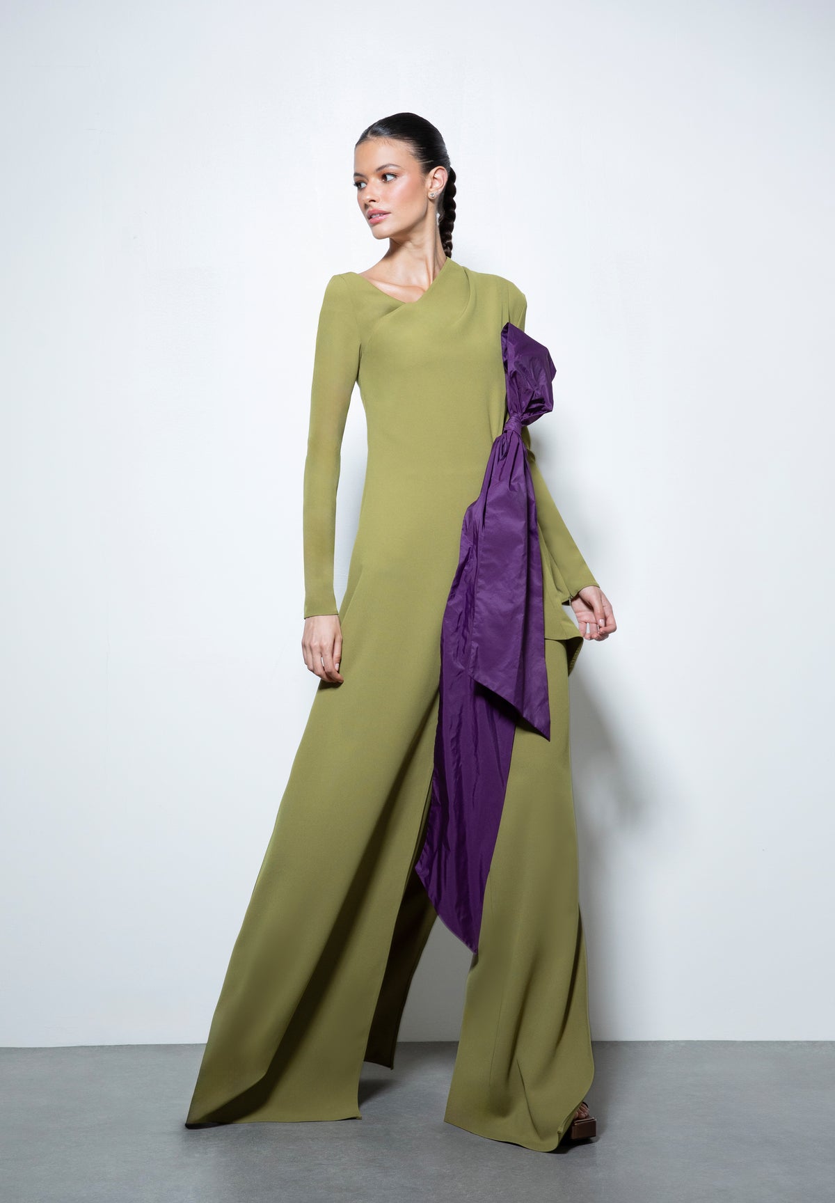 TIZIANO KAFTAN OLIVA Y BERENJENA