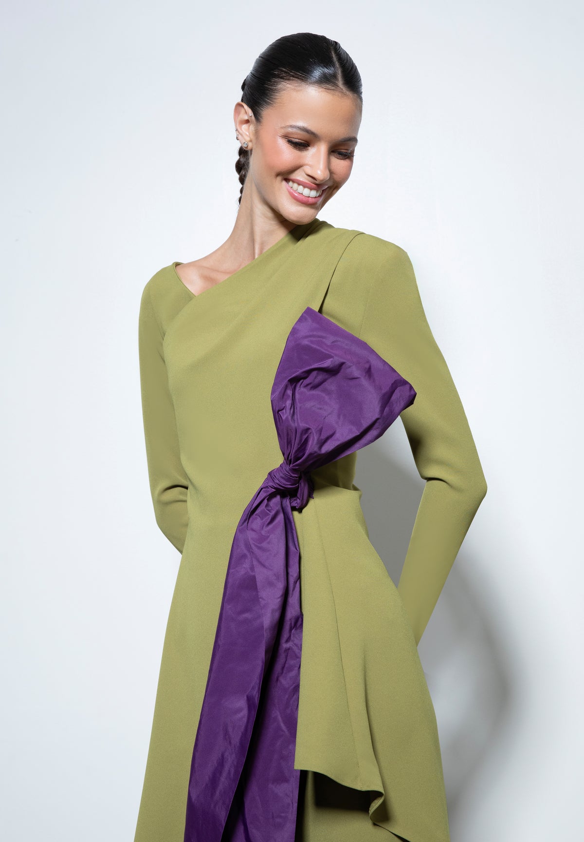TIZIANO KAFTAN OLIVA Y BERENJENA