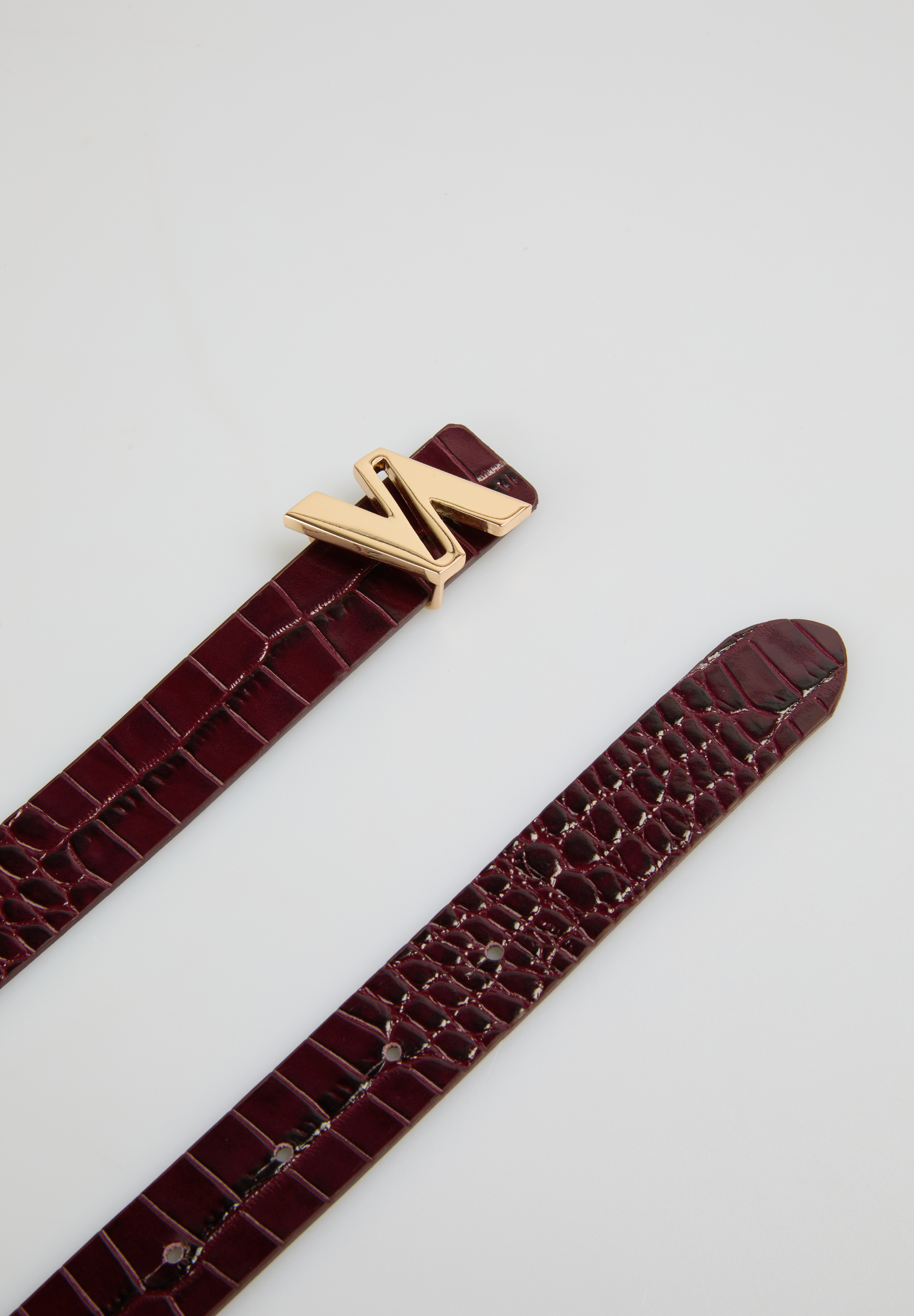 CINTURON PIEL COCO BURDEOS