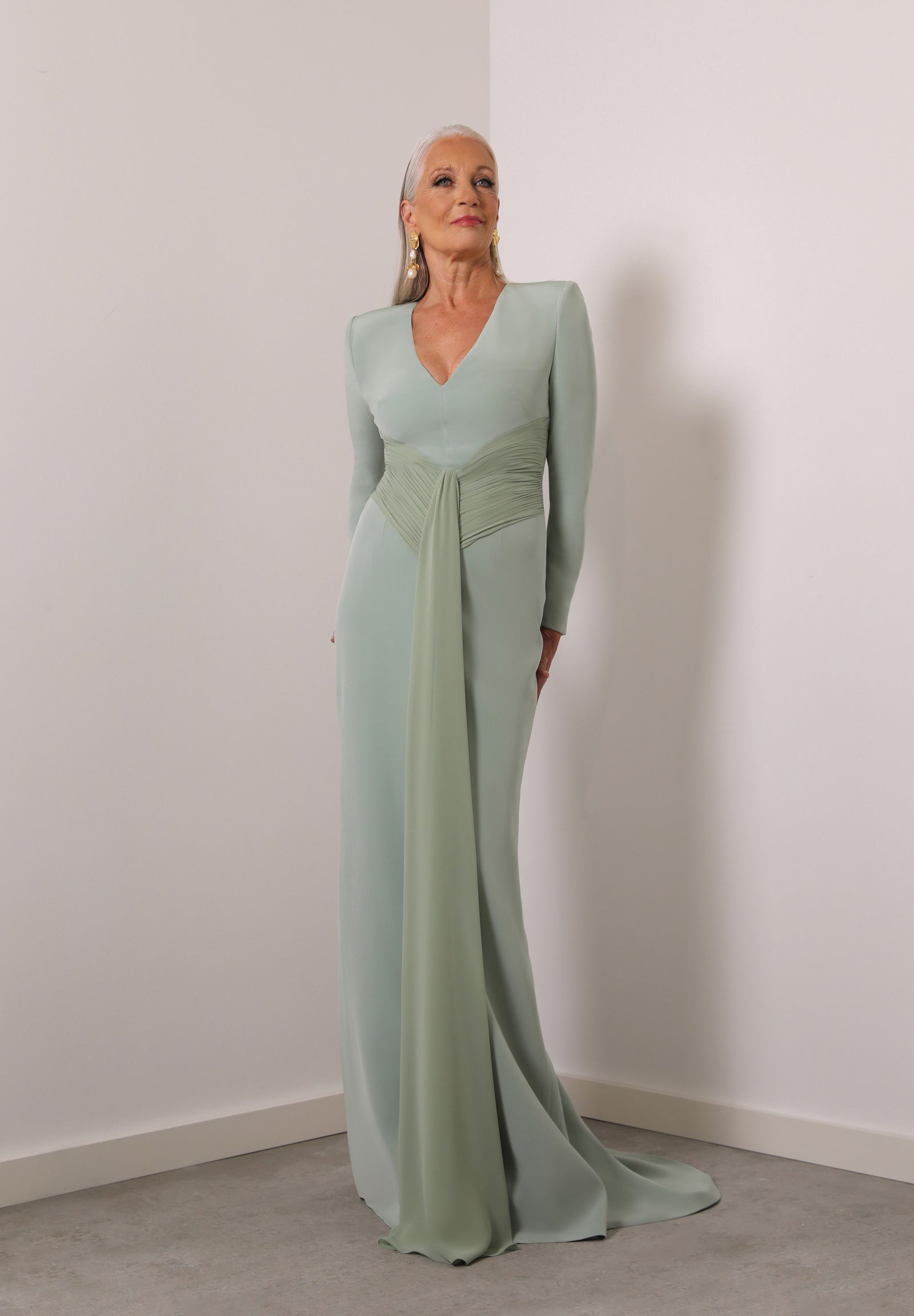 Vestido Zara Draped Cut Out Mujer Verde Color Vestido ZARA Draped