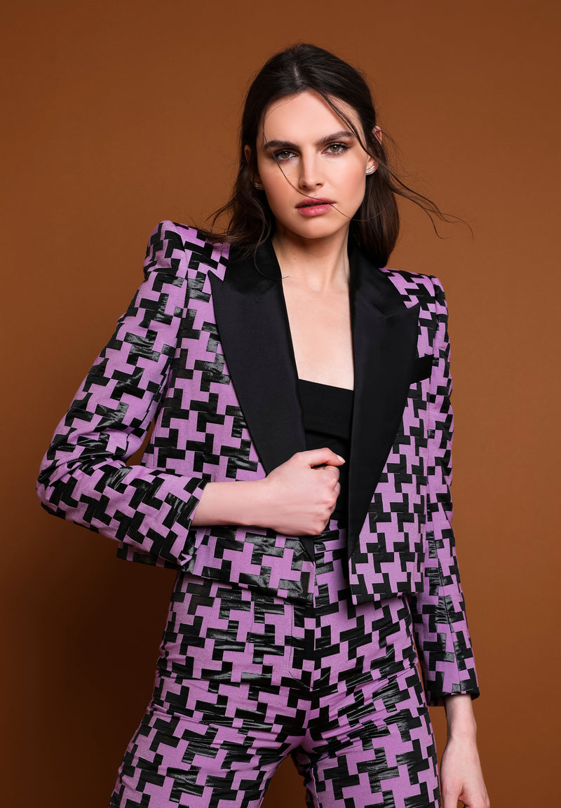 USA CHAQUETA MORADO Y NEGRO