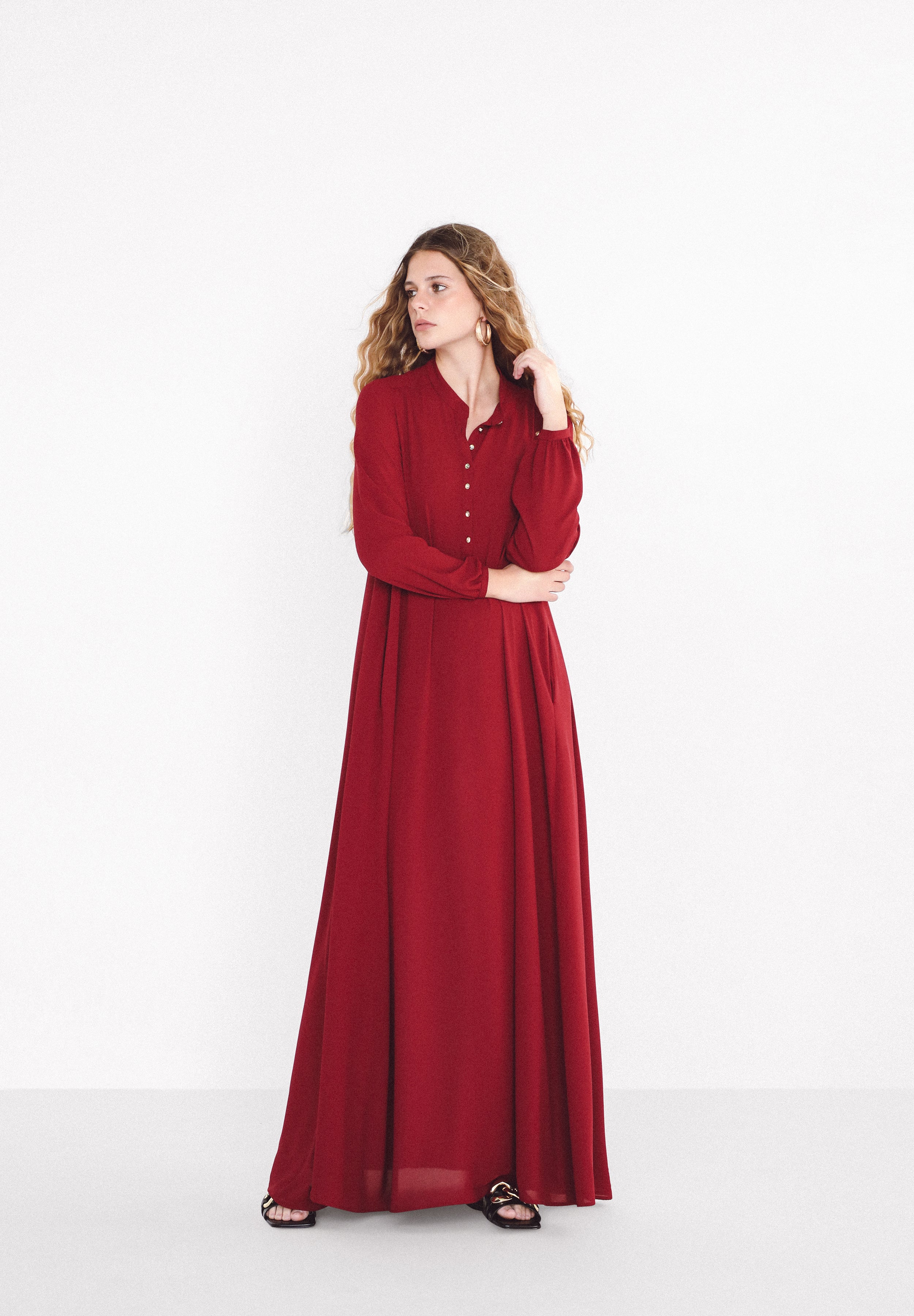 NIA KAFTAN BURGUNDY