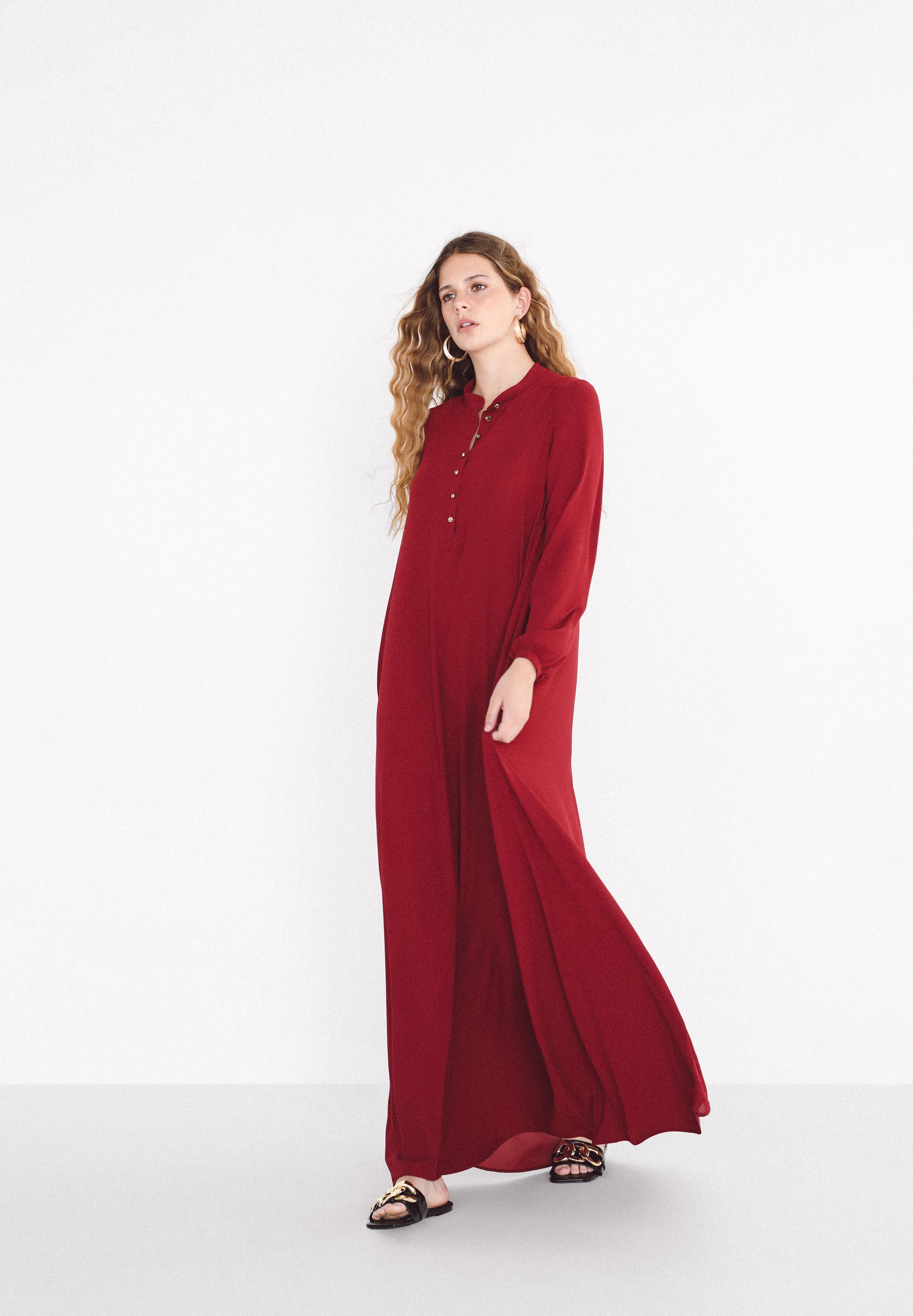 NIA KAFTAN BURGUNDY