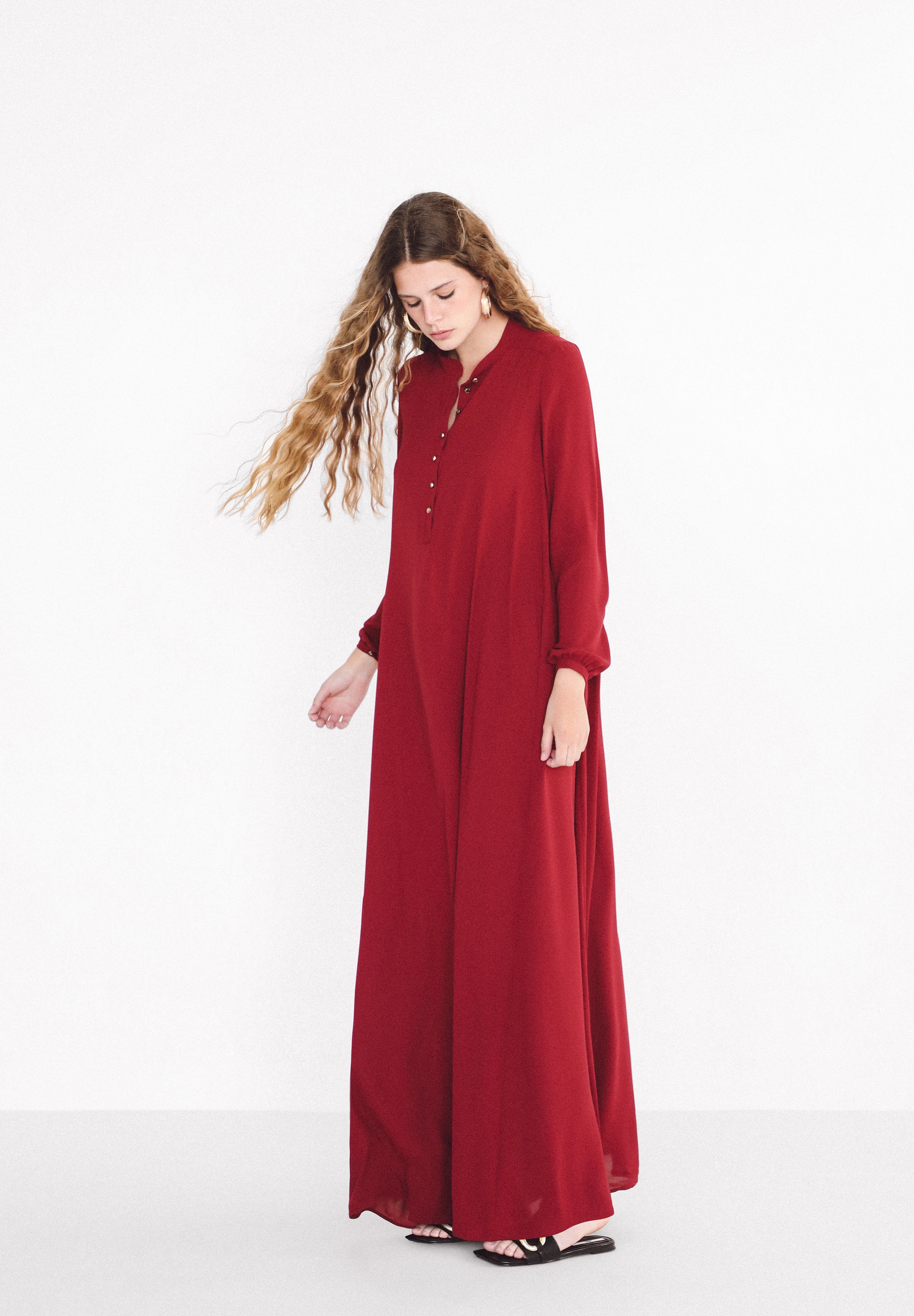 NIA KAFTAN BURGUNDY